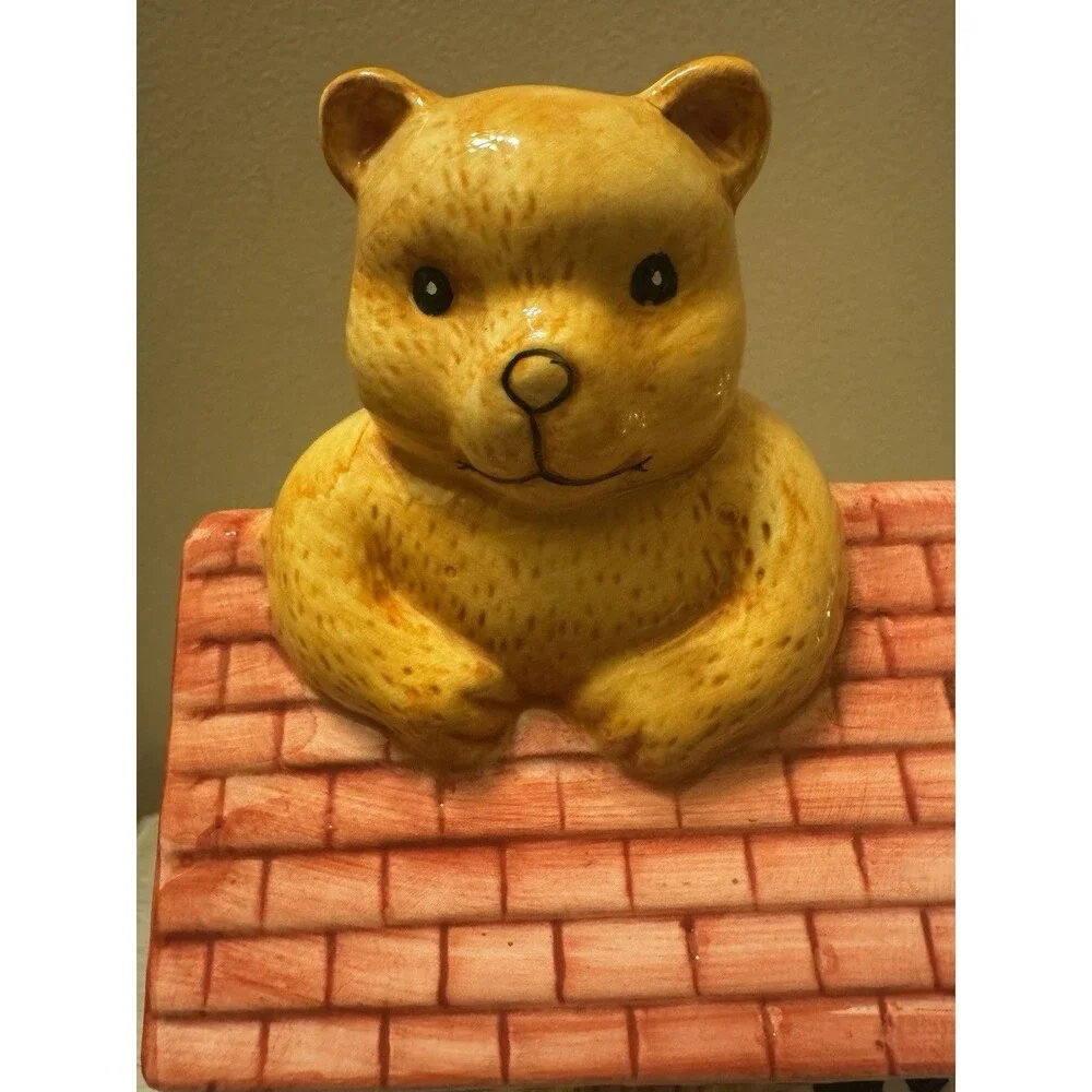 Vintage Jay Import Noahs Ark Ceramic Cookie Jar 3D Animal Collectible 11”
